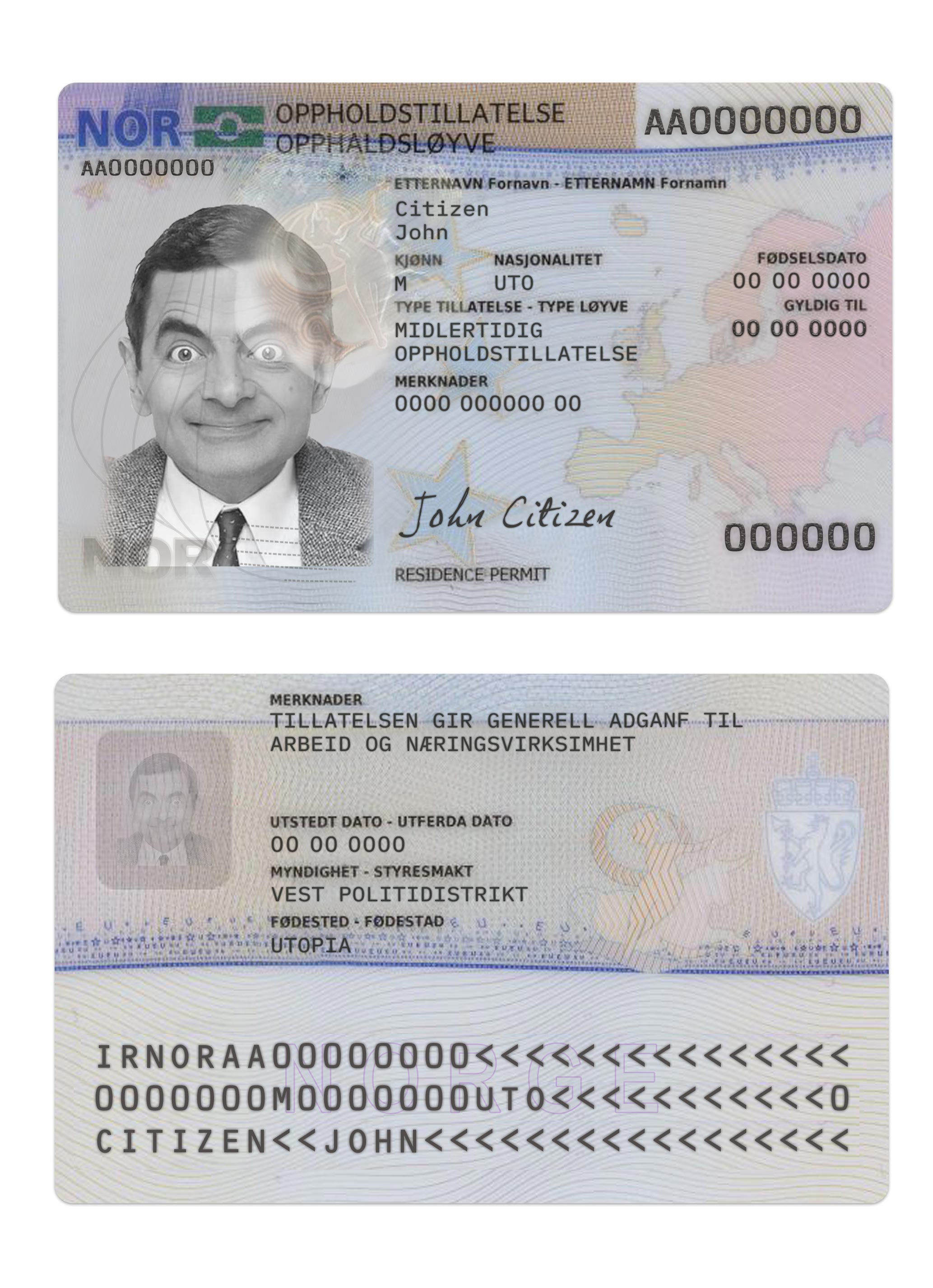 Permis de séjour en Norvège